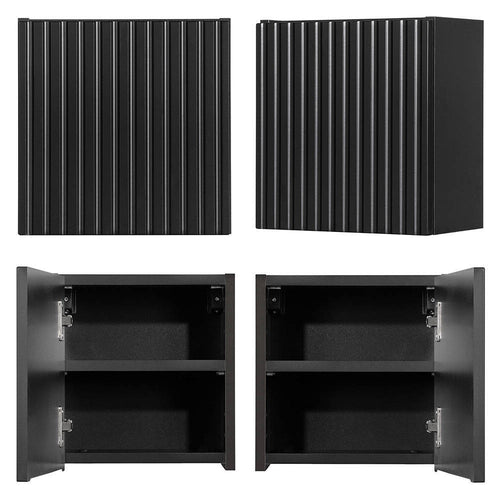 Armoire murale de salle de bain Newport noir [en.casa]