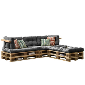 Kussenset voor binnen 3 palletkussens en 5 rugkussens - 4 varianten