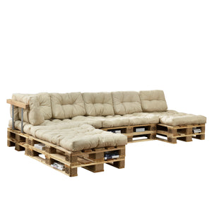 Kussenset voor binnen 4 palletkussens en 6 rugkussens - 4 varianten