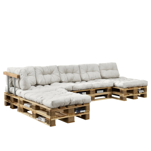 Kussenset voor binnen 4 palletkussens en 6 rugkussens - 4 varianten