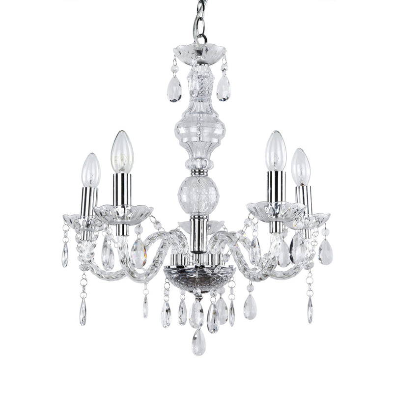 Croquis coté [lux.pro] lustre luminaire suspendu plafonnier (5 x socles E14)(env. 150,0 cm Ø : 52,0 cm) lampe à suspension lampe 5 flammes cristal