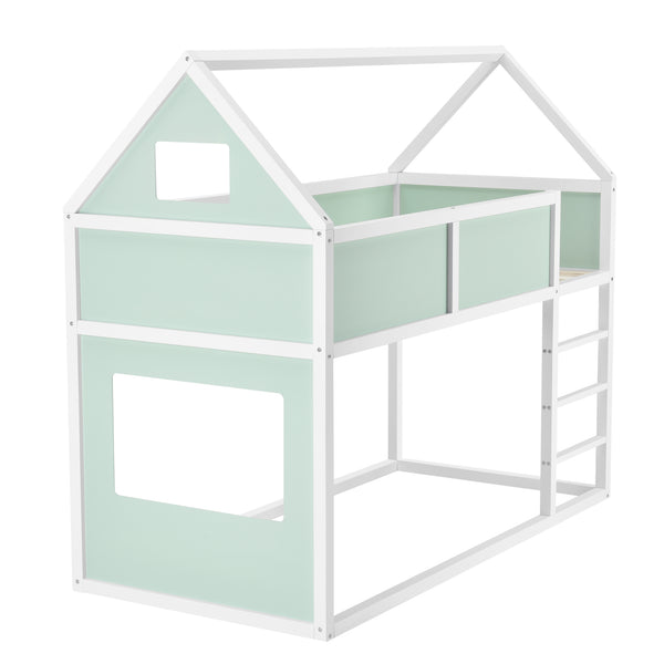 Kinderbed hoogslaper huisbed 209x99x175 cm - verschillende kleuren