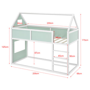 Kinderbed hoogslaper huisbed 209x99x175 cm - verschillende kleuren