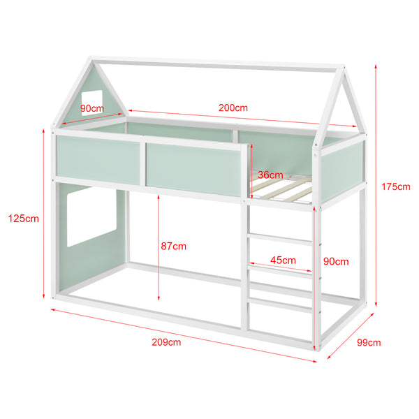 Kinderbed hoogslaper incl. matras 209x99x175 cm - verschillende kleuren