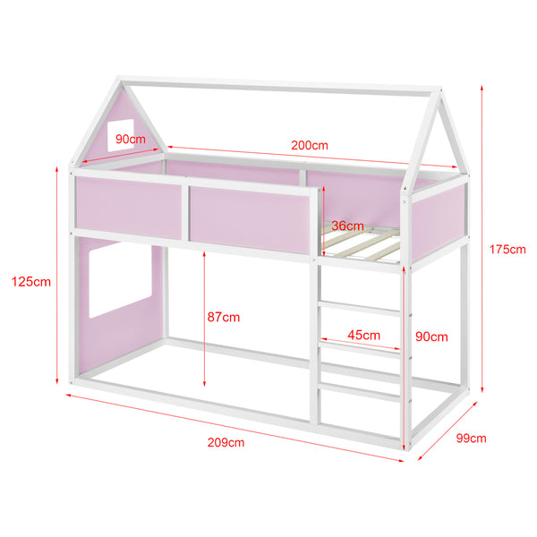 Kinderbed hoogslaper incl. matras 209x99x175 cm - verschillende kleuren