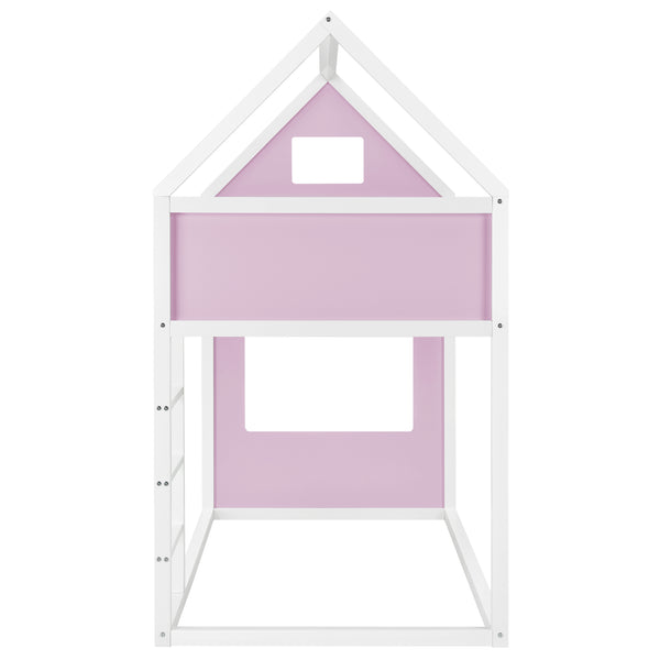 Kinderbed hoogslaper huisbed 209x99x175 cm - verschillende kleuren
