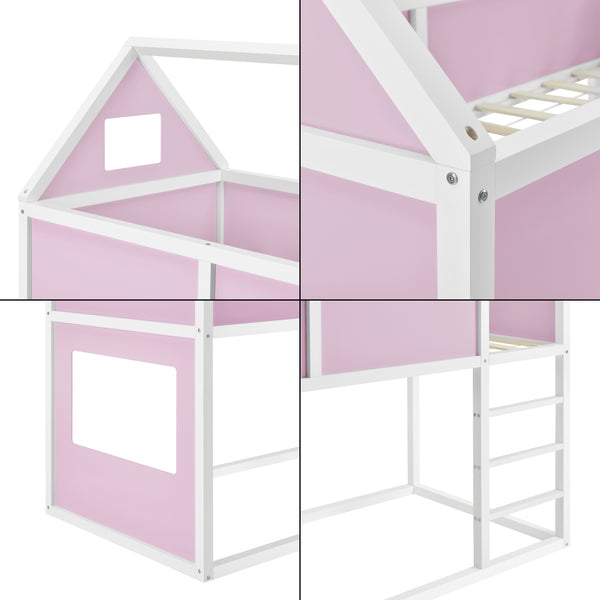 Kinderbed hoogslaper huisbed 209x99x175 cm - verschillende kleuren