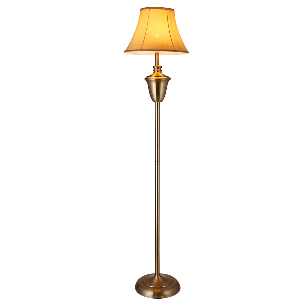 Staande lamp Madrid koper 157 cm E27 beige bruin en wit