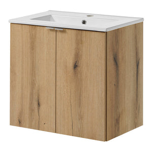 Meuble sous-vasque NEWPORT avec lavabo effet chêne [en.casa]