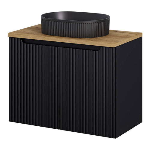 Wastafelonderkast met wastafel Newport Black [en.casa]
